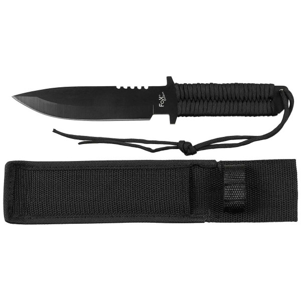 Fox Outdoor Messer mit Leinengriff schwarz