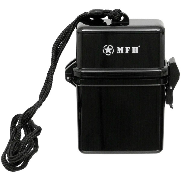 Kunststoff Box mit Nackenband 12x9,5x3,5cm schwarz