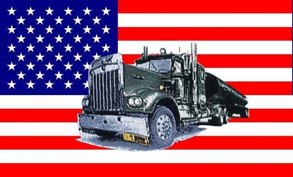 Flagge U.S.A. mit Truck