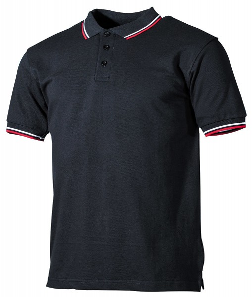 British Poloshirt schwarz-weiß-rot