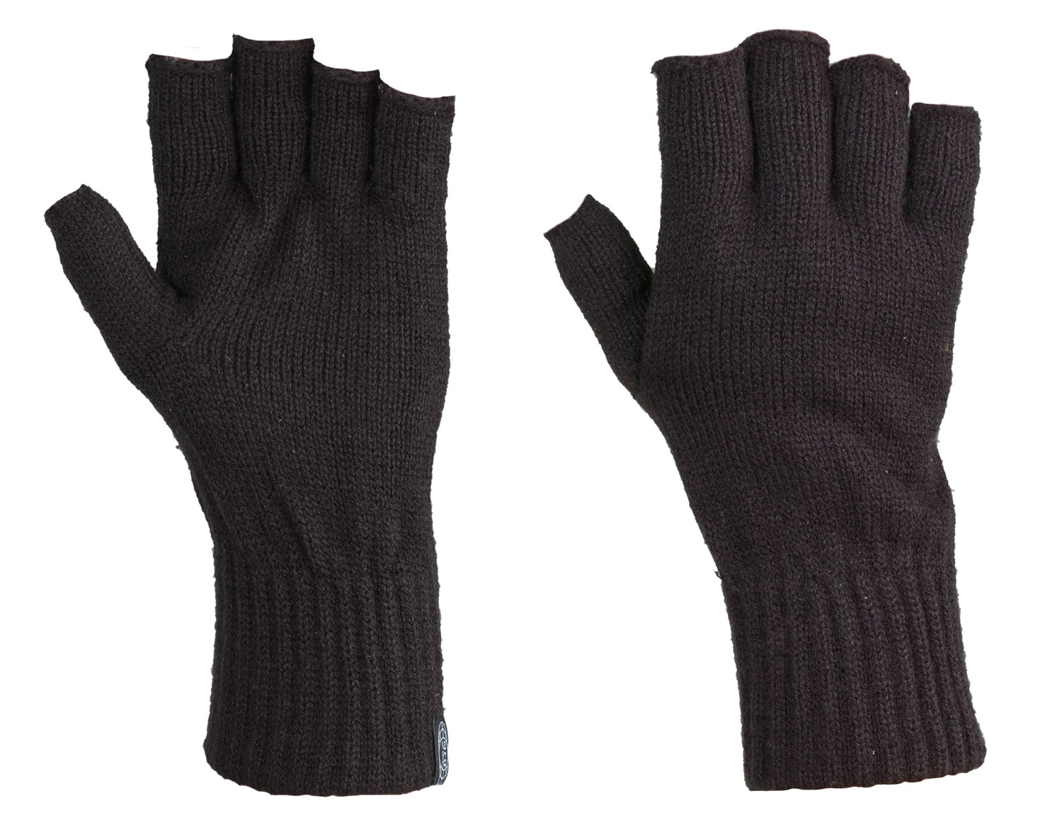 Strick-Handschuhe ohne Finger schwarz »